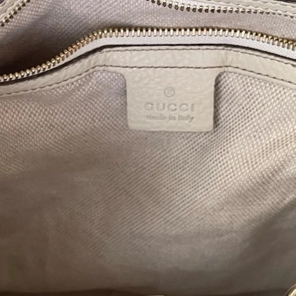 GUCCI Authentic Soho Shoulder Bag in Cream Pebble Leather! - Picture 2 of 12